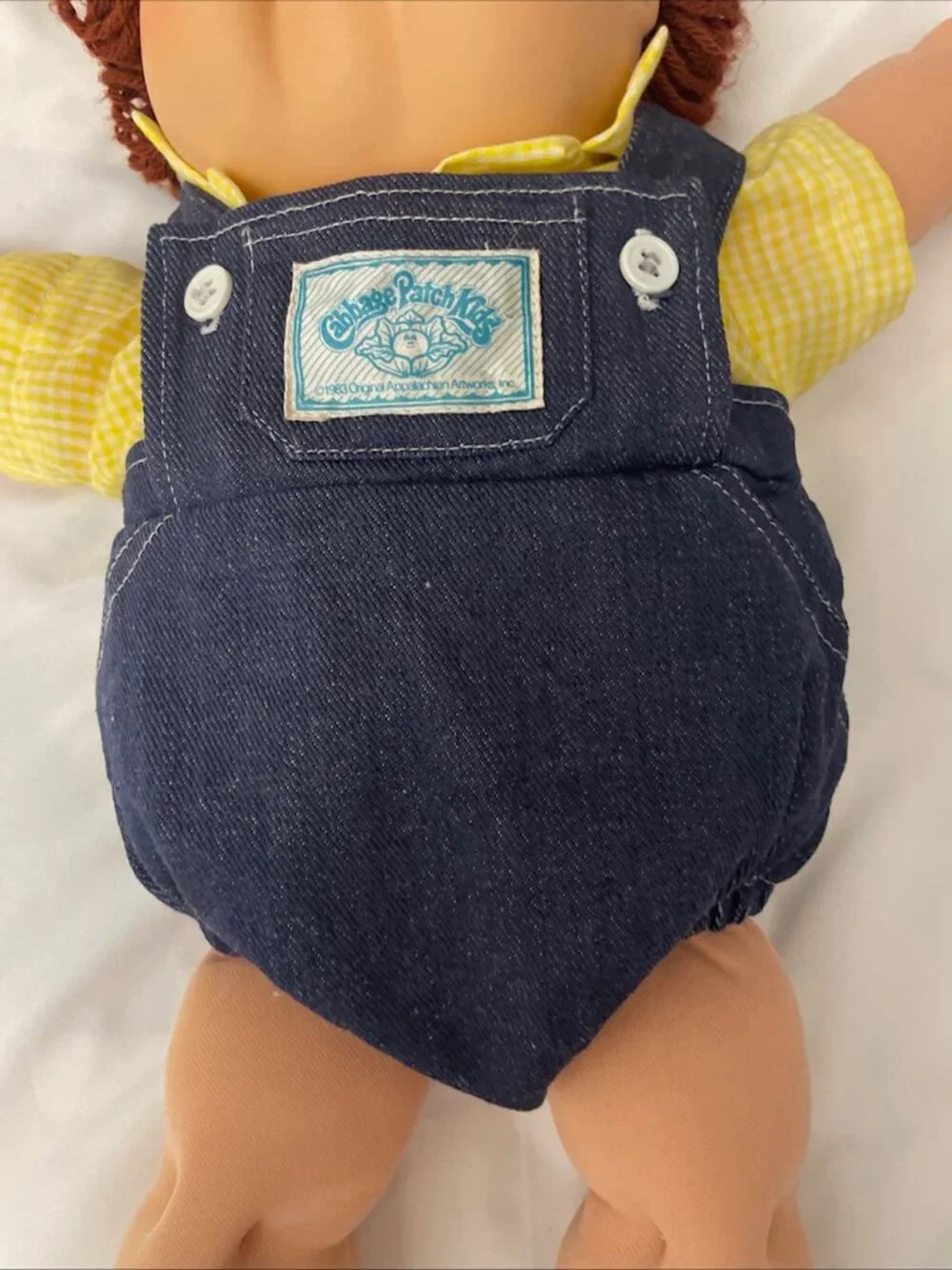 Cabbage Patch Kids Vintage 1985 Doll Denim Overalls Hat Shirt Shoes Certificate